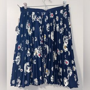 Jason Wu Navy Floral Skater Skirt